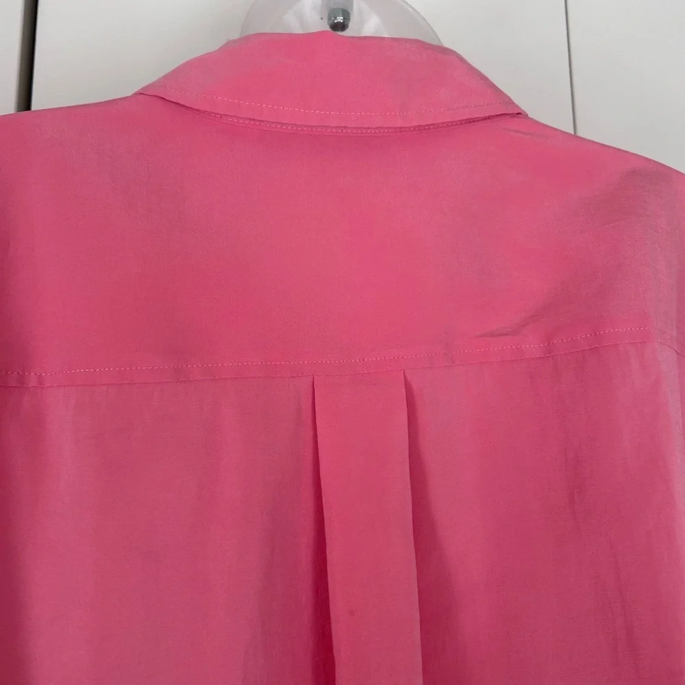 Chico’s Coral button up blouse silk-feel (Chico’s 3) XL - Picture 7 of 8